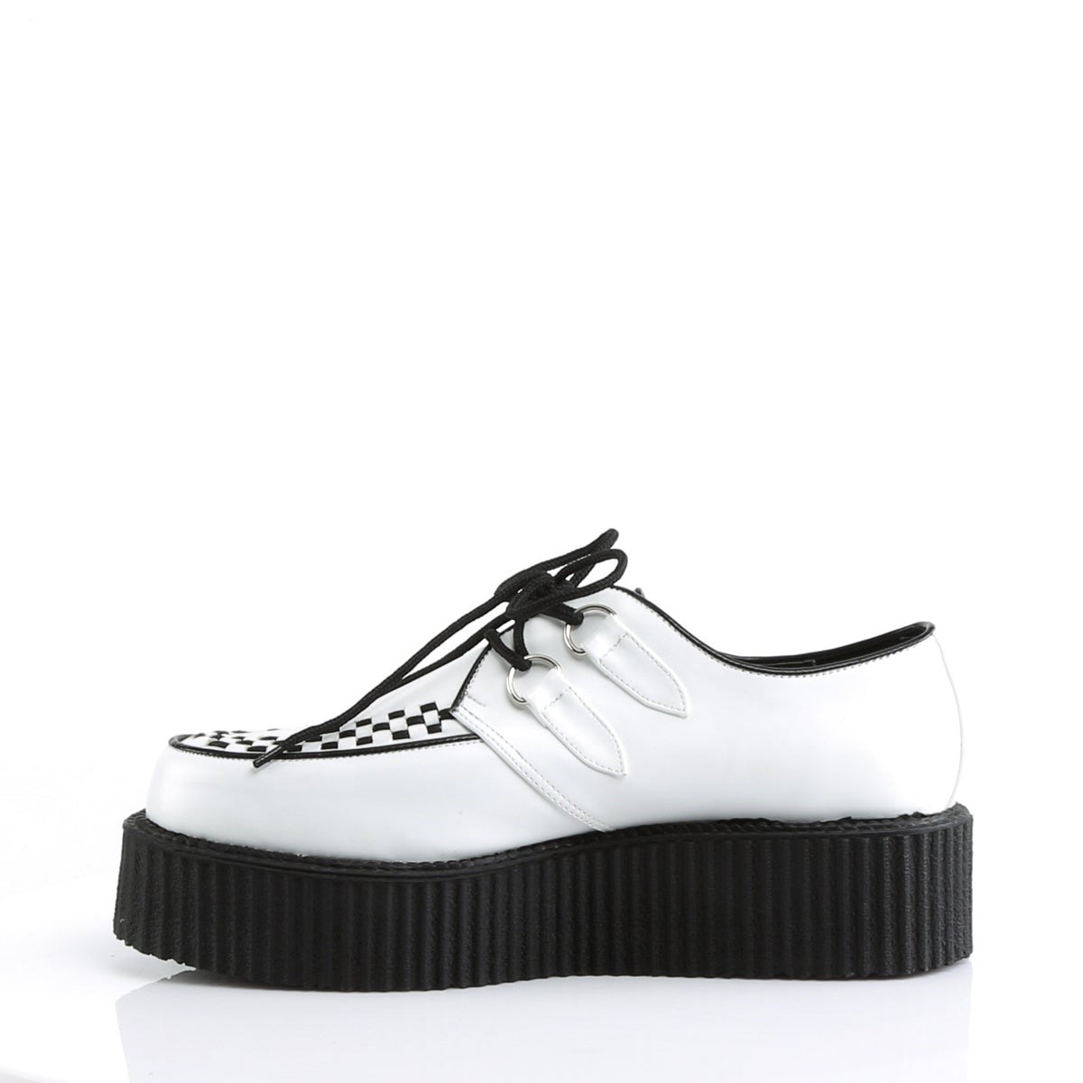 Demonia V-CREEPER-502 Vegan Deri Kadın Creepers Ayakkabı Beyaz | HWDMI-9